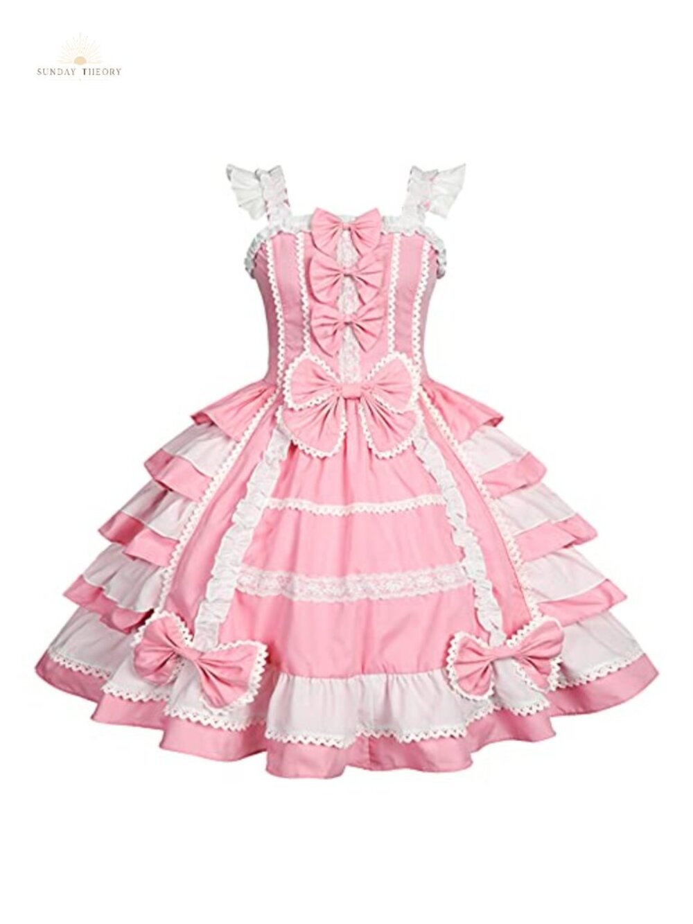 Sweet Lolita Dress Victorian Sleeveless Princess Cosplay Costume Lace Layers